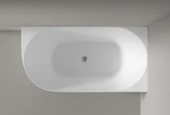 Baignoire îlot NOVA SLIM LINE acrylique - montage droite - Garantie 5 ans - Avec siphon et robinet mitigeur 1523C, 150x78cm
