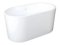 Baignoire îlot ovale - 180 L - L130 x H58 x P71 cm - Blanche - Acrylique - APOGON