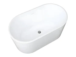 Baignoire îlot ovale - 180 L - L130 x H58 x P71 cm - Blanche - Acrylique - APOGON