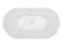 Baignoire îlot ovale - 180 L - L130 x H58 x P71 cm - Blanche - Acrylique - APOGON