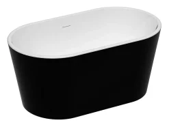 Baignoire îlot ovale - 180L - 130 x 71 x 58 cm - Noire - Acrylique - APOGON