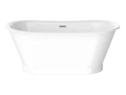 Baignoire îlot ovale - style retro - 180 L - 150 x 74 x 63 cm - Blanche - Acrylique - PELMATO