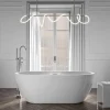 Baignoire îlot ovale moderne salle de bain Acrylique - Garantie 5 ans - Blanc brillant - 165.5x74.5x58cm - ROMA PLUS 2.0
