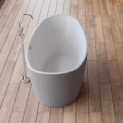 Baignoire îlot ovale NEROON 2.0 Grise L. 170 x l. 80 cm, by SPALINA