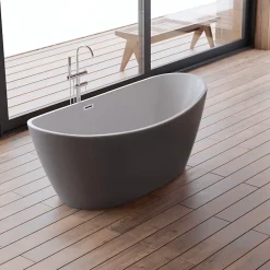 Baignoire îlot ovale NEROON 2.0 Grise L. 170 x l. 80 cm, by SPALINA