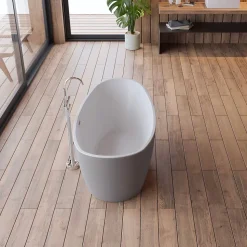 Baignoire îlot ovale NEROON 2.0 Grise L. 170 x l. 80 cm, by SPALINA
