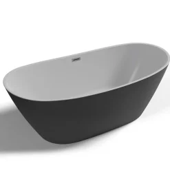 Baignoire îlot ovale Venecia, noir mat, 170x80 cm, by Spalina