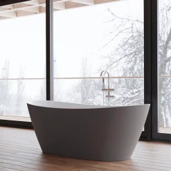 Baignoire îlot ovale Venecia, gris mat, 170x80 cm, by Spalina