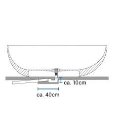 Baignoire îlot ovale 180x85x52cm Blanc mat fonte minérale, isolation thermique - RIO STONE + robinet sur pied 8028, Sans siphon