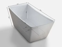 Baignoire îlot rectangulaire Kira 170x63 cm, blanc, by Spalina