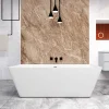 Baignoire îlot rectangulaire L.170 x l.80 x H.58cm blanc en Acrylique - avec Bonde et trop plein , by AICA