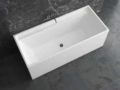 Baignoire îlot rectangulaire - 232 L - 150 x 75 x 60 cm - Blanche - Acrylique - ASPIUS