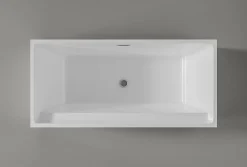 Baignoire îlot rectangulaire VERONA acrylique blanc - 170x80x60cm - Garantie 5 ans - Avec robinet mitigeur 1521, Sans siphon