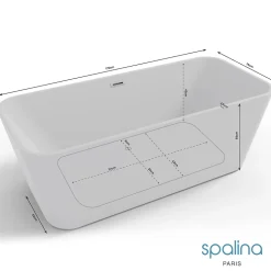 Baignoire îlot rectangulaire Stellar 170x80 cm, by Spalina