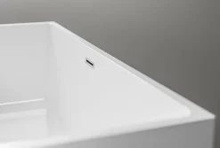 Baignoire îlot rectangulaire VERONA acrylique blanc - 170x80x60cm - Garantie 5 ans - Avec robinet mitigeur 8028, Avec siphon
