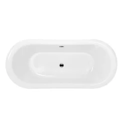 Baignoire îlot retro sur socle ovale PITTSBURGH Blanche 177 cm