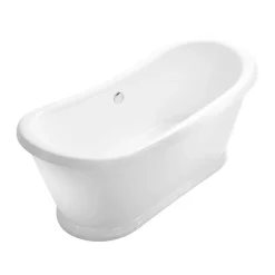 Baignoire îlot retro sur socle ovale PITTSBURGH Blanche 177 cm