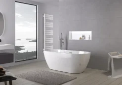 Baignoire îlot ROMA PLUS 2.0 acrylique Blanc brillant 166x75x58cm Sans robinet