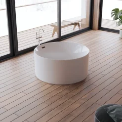 Baignoire îlot ronde Loom 2.0, 130x130 cm, by Spalina