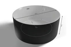 Baignoire îlot ronde Loom 2.0,noir mat, 130x130 cm, by Spalina