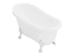 Baignoire îlot rétro avec pieds de lion blancs - 200 L - 145 x 74 x 77 cm - Blanche - NISOS II