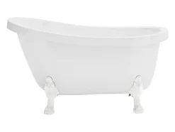 Baignoire îlot rétro avec pieds de lion blancs - 200 L - 145 x 74 x 77 cm - Blanche - NISOS II