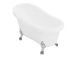 Baignoire îlot rétro avec pieds de lion argentés - 200 L - 145 x 74 x 77 cm - Blanche - NISOS II