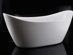 Baignoire îlot SIENA acrylique blanc mat - 173x73x75cm - Garantie 5 ans - Avec robinet mitigeur 1521, Avec siphon