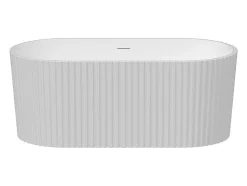 Baignoire îlot striée en acrylique - Blanc brillant - 230L - 170 x 80 x 58 cm - ALIENA