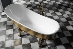 Baignoire îlot sur pieds rétro acrylique PARIS PREMIUM OR - Garantie 5 ans, 175x74cm