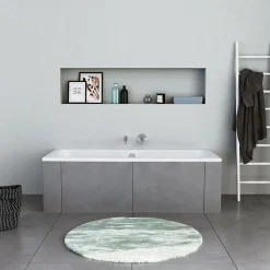 Baignoire murale acrylique rectangulaire à encastrer salle de bain, 2 dossiers, 170x75x47cm Sans pieds, Blanc, DURAPECOS