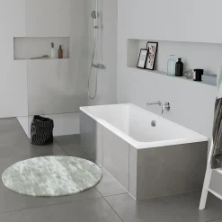 Baignoire murale acrylique rectangulaire à encastrer salle de bain, 2 dossiers, 170x75x47cm Sans pieds, Blanc, DURAPECOS