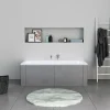Baignoire murale acrylique rectangulaire à encastrer salle de bain, 2 dossiers, 160x70x47cm Sans pieds, Blanc, DURAPECOS