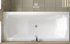 Baignoire rectangulaire 180 x 80 INES acrylique blanc + avec Tablier + Pieds + Vidage à chromé