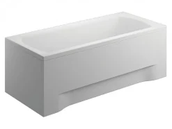 Baignoire rectangulaire 180 x 80 INES acrylique blanc + avec Tablier + Pieds + Vidage à chromé