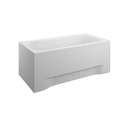 Baignoire rectangulaire 140 x 70 ELZA acrylique blanc + avec Tablier + Pieds + Vidage à chromé