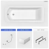 Baignoire rectangulaire - 170 x 70 cm - avec Tablier - Pieds - Vidage Chrome - SHEA
