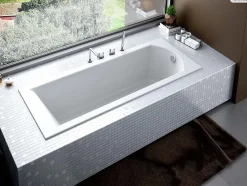 Baignoire rectangulaire - 170 x 70 cm - avec Tablier - Pieds - Vidage Chrome - SHEA