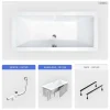 Baignoire rectangulaire - 165 x 75 cm - avec Habillage - Pieds - Vidage Chrome - QUADRO