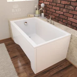 Baignoire rectangulaire 100 x 70 CAPRI acrylique blanc + avec Tablier + Pieds + Vidage à chromé