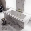 Baignoire rectangulaire 160 x 75 TALIA SLIM acrylique blanc + Habillage en polystyrène + Pieds + Vidage à chromé