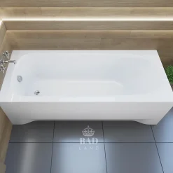 Baignoire rectangulaire 190 x 80 MEDIUM acrylique blanc + avec Tablier + Pieds + Vidage à chromé