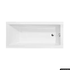 Baignoire rectangulaire - avec Tablier Blanc et Repose Tête OFFERT - MODERN - 140 x 70 cm