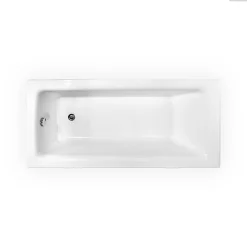 Baignoire rectangulaire - 160 x 70 cm - sans Habillage - avec Pieds - Vidage Chrome - TALIA SLIM