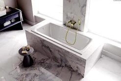 Baignoire rectangulaire - 160 x 70 cm - sans Habillage - avec Pieds - Vidage Chrome - TALIA SLIM