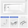 Baignoire rectangulaire - 100 x 70 cm - avec Habillage - Pieds - Vidage Chrome - TALIA