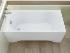 Baignoire rectangulaire 120 x 75 GRACJA acrylique blanc, sans Habillage + Pieds + Vidage à chromé