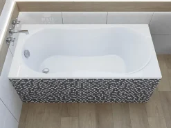 Baignoire rectangulaire 120 x 75 GRACJA acrylique blanc, sans Habillage + Pieds + Vidage à chromé
