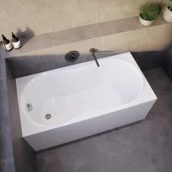 Baignoire rectangulaire 120 x 75 GRACJA acrylique blanc, sans Habillage + Pieds + Vidage à chromé