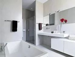 Baignoire rectangulaire 175 x 80 QUADRO acrylique blanc + avec Tablier + Pieds + Vidage à chromé